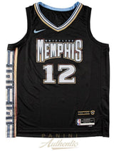 JA MORANT Autographed Memphis Grizzlies Nike 2022-23 Black City Edition Jersey PANINI