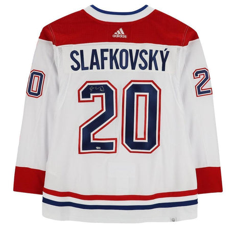 JURAJ SLAFKOVSKY Autographed Montreal Canadiens White Adidas Jersey FANATICS