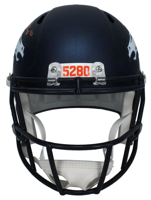 Bo Nix Autographed Denver Broncos 2024 Speed Full Size Helmet Beckett Witnessed