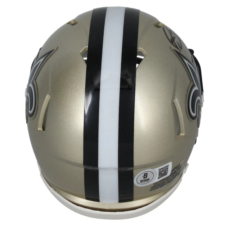 Rashid Shaheed Autographed New Orleans Saints Speed Mini Helmet Beckett Witnessed