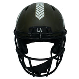 Kyren Williams Autographed (In Yellow) Los Angeles Rams 2022 Salute to Service Speed Authentic Helmet Beckett Witnessed