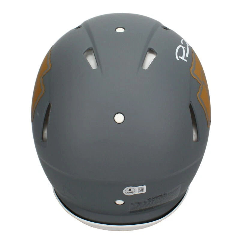 Patrick Mahomes Autographed/Inscribed "3x SB MVP" Kansas City Chiefs Slate Speed Authentic Helmet Beckett