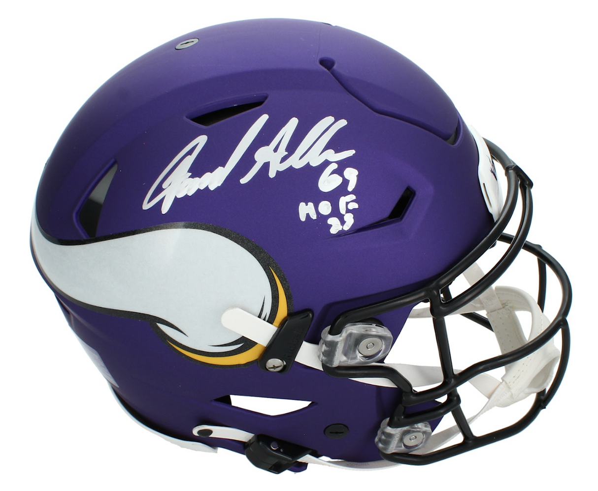 Jared Allen Autographed/Inscribed "HOF 25" Minnesota Vikings Speedflex Authentic Helmet Beckett Witnessed