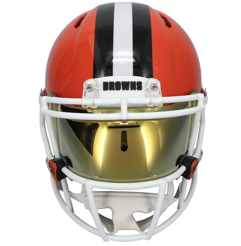 Myles Garrett Autographed Cleveland Browns Speed Authentic Helmet with Visor & 3D Bumpers Beckett Witnessed