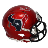 Dalton Schultz Autographed Houston Texans Red 2022 Alternate Speed Mini Helmet Beckett Witnessed
