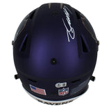 Zay Flowers Autographed Baltimore Ravens Purple 2024 Alternate Speedflex Authentic Helmet Beckett Witnessed
