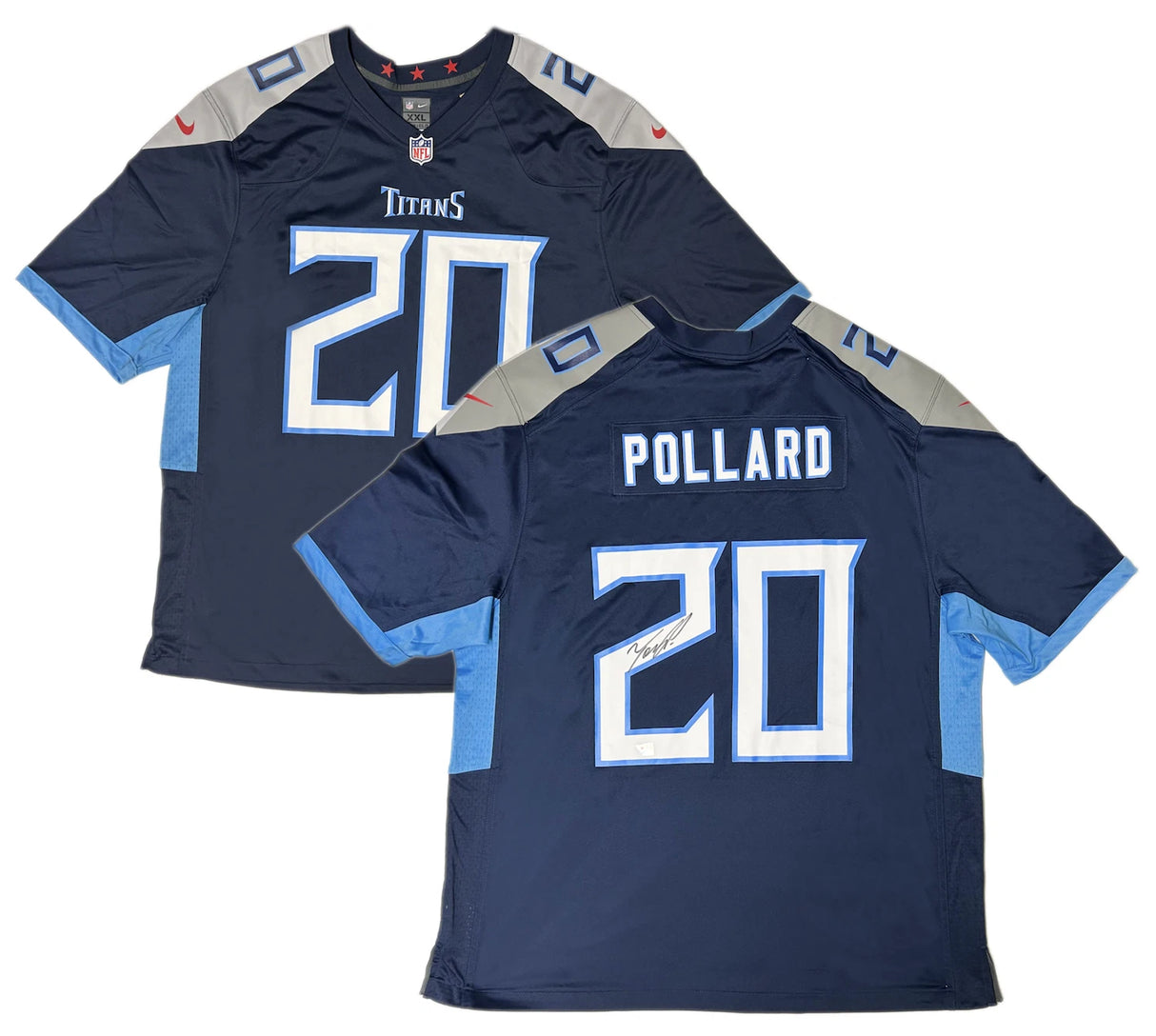 Tony Pollard Autographed Tennessee Titans Blue Nike Game Jersey Fanatics
