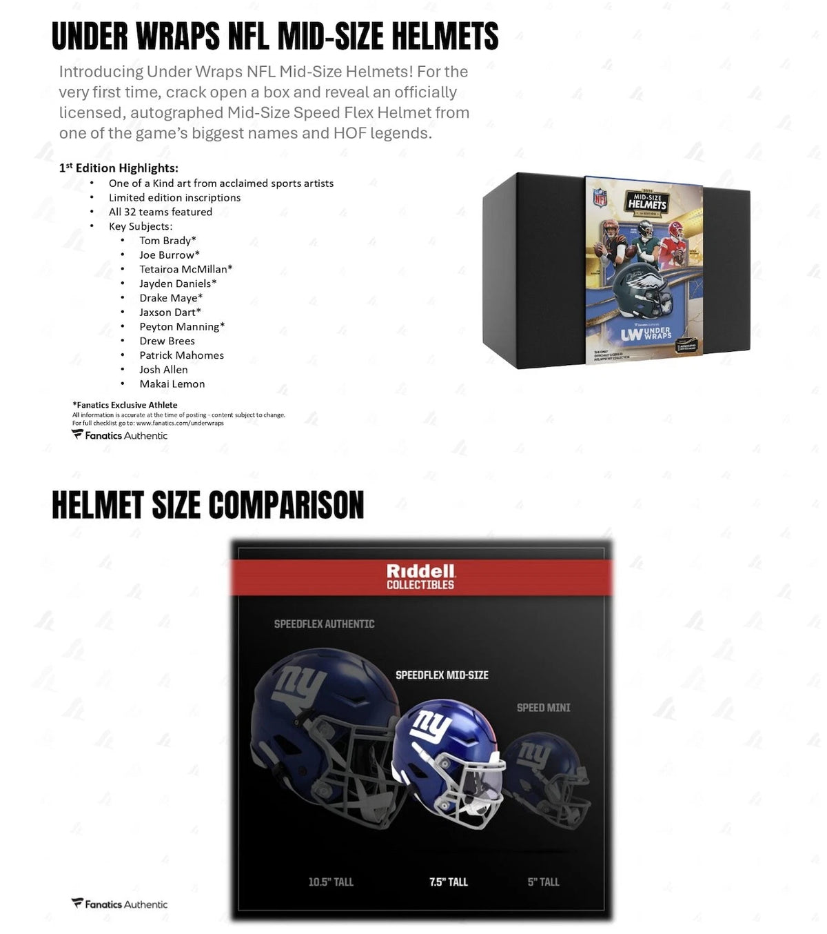 2026 NFL Under Wraps NFL Volume 1 Speedflex Midi Helmet Mystery Box Fanatics