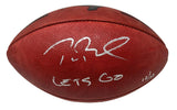TOM BRADY Autographed/Inscribed "Let's Go" Tampa Bay Buccaneers Metallic Logo Football LE 12/12 FANATICS