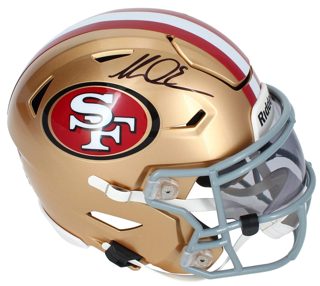 Mike Evans Autographed San Francisco 49ers Speedflex Midi Helmet Beckett Witnessed