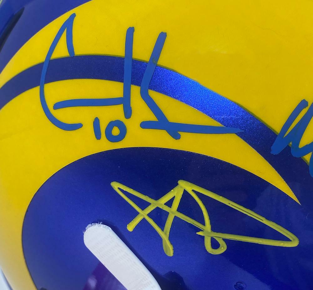LOS ANGELES RAMS Super Bowl LVI Champions Autographed Riddell Speed Authentic Helmet with Multiple Signatures FANATICS LE 156