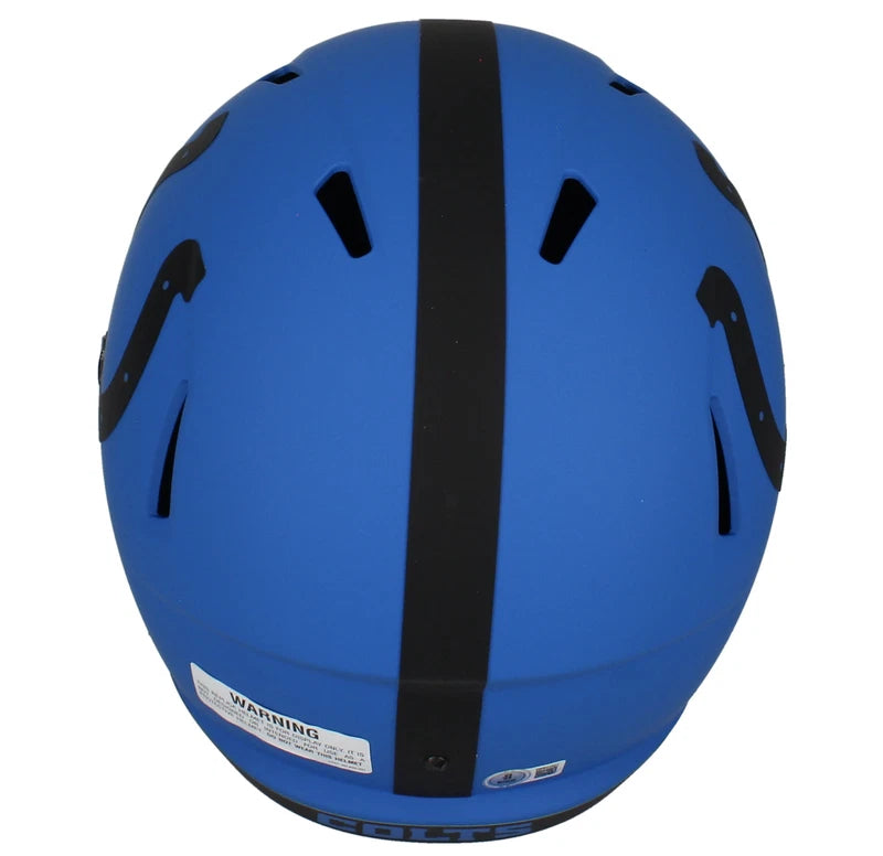 Marshall Faulk Autographed Indianapolis Colts RAVE Speed Full Size Helmet Beckett Witnessed