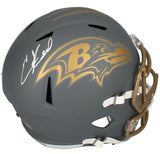 Ed Reed Autographed Baltimore Ravens Slate Speed Full Size Helmet Beckett Witnessed