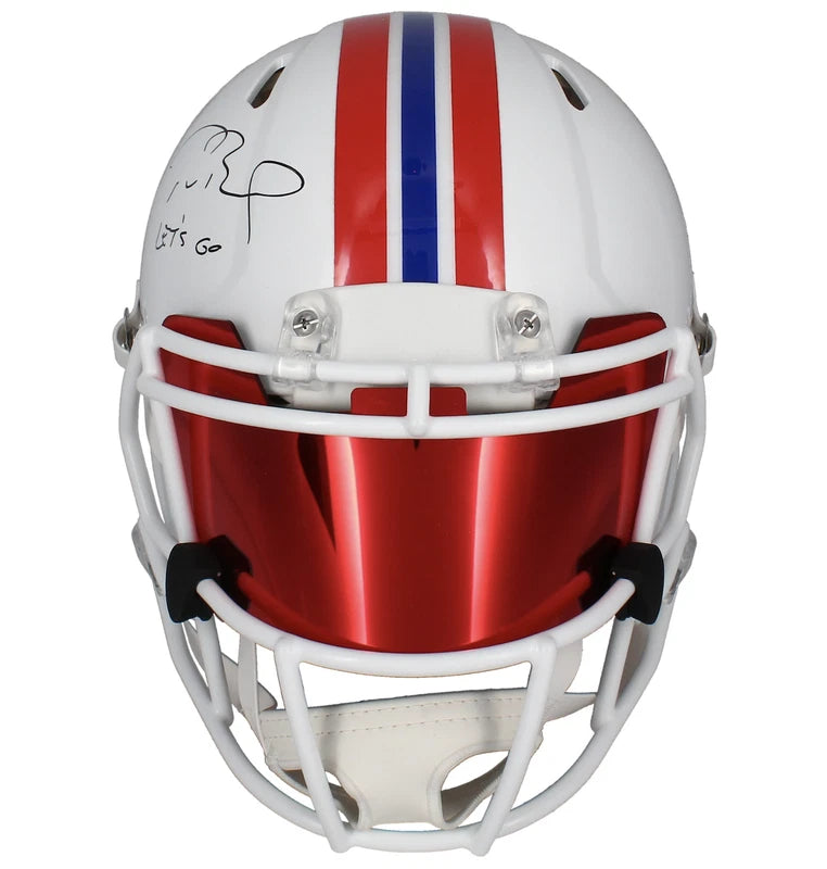 Tom Brady Autographed/Inscribed "LET'S GO" New England Patriots Throwback Speed Authentic Helmet Fanatics LE 12