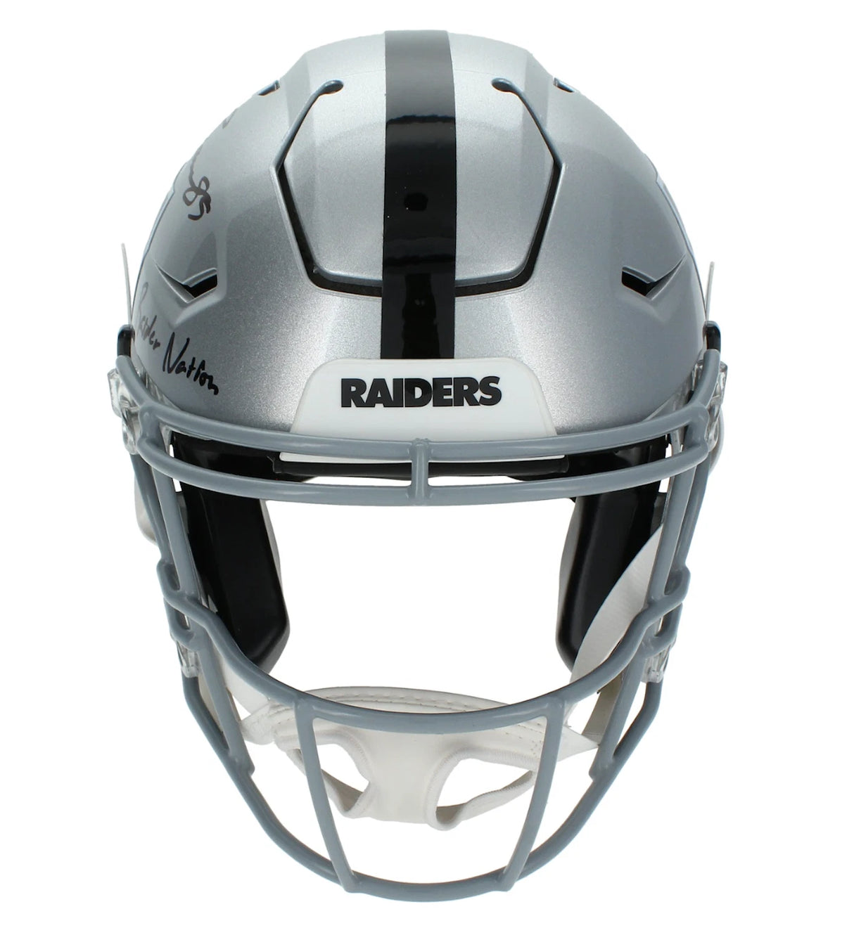 Brock Bowers Autographed/Inscribed "Raider Nation" Las Vegas Raiders Speedflex Authentic Helmet Beckett Witnessed