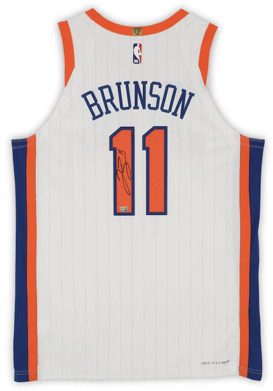 Jalen Brunson Autographed New York Knicks White Nike 2024-25 City Edition Authentic Jersey Fanatics