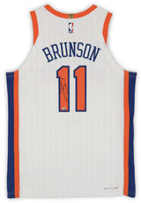 Jalen Brunson Autographed New York Knicks White Nike 2024-25 City Edition Authentic Jersey Fanatics