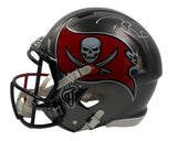 TOM BRADY Buccaneers Side Autographed Buccaneers / Patriots Combo Speed Authentic Helmet FANATICS