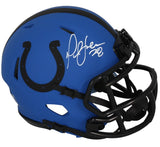 Marshall Faulk Autographed Indianapolis Colts RAVE Speed Mini Helmet Beckett Witnessed