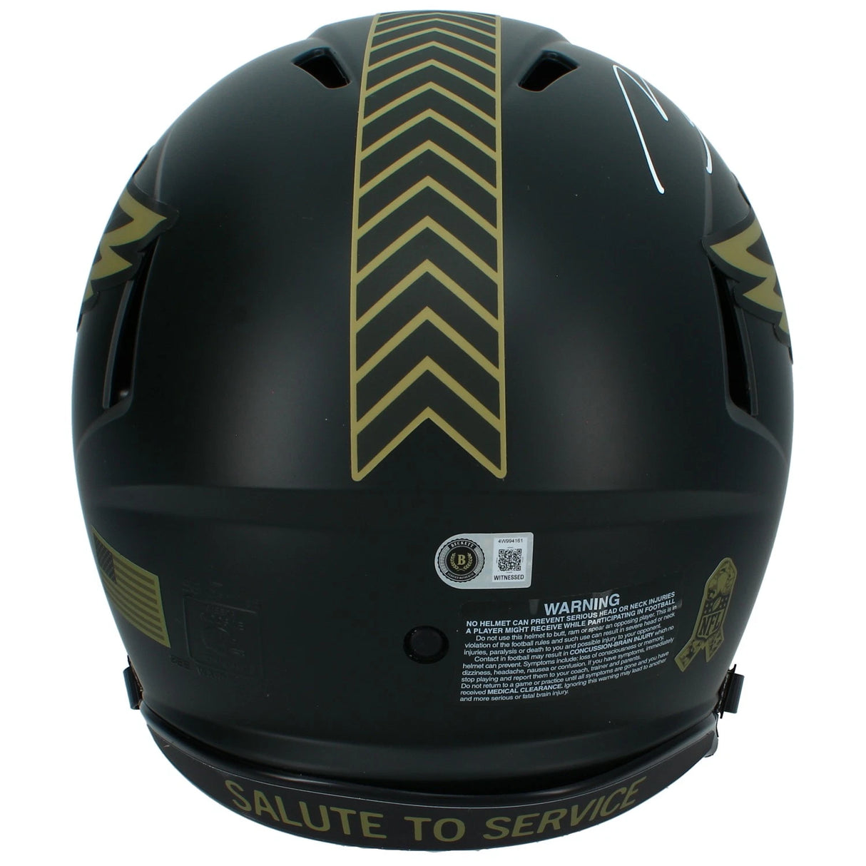 Makai Lemon Autographed Philadelphia Eagles 2025 Salute to Service Speed Authentic Helmet Beckett Witnessed