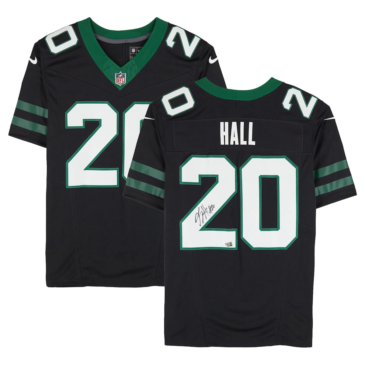 Breece Hall Autographed New York Jets Nike 2024 Black Game Jersey Fanatics