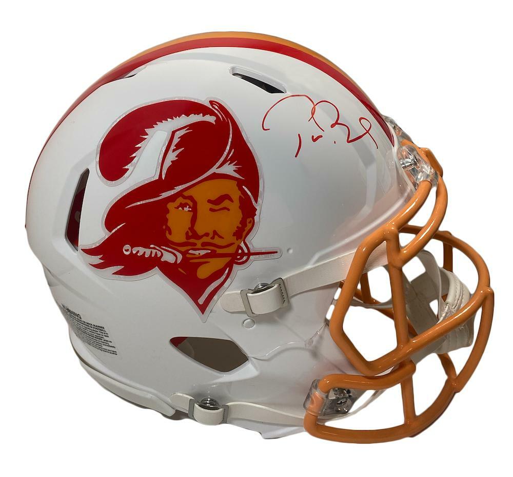 Tom Brady Autographed Tampa Bay Buccaneers Throwback Speed Authentic Helmet Fanatics
