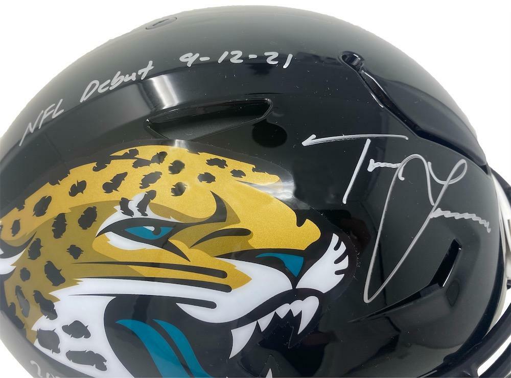 Trevor Lawrence Autographed/Multi-Inscribed Jacksonville Jaguars Speed Flex Helmet Fanatics LE 1/16