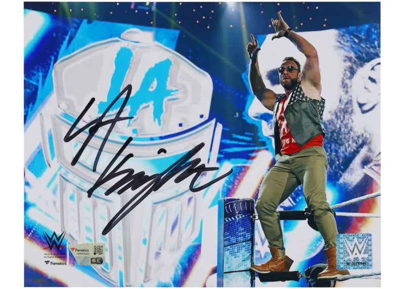 LA Knight Autographed WWE Standing on Ropes 8" x 10" Photograph Fanatics