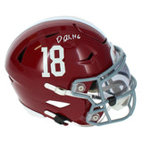 DeVonta Smith Autographed Alabama Crimson Tide Speedflex Midi Helmet Beckett Witnessed
