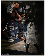 KYRIE IRVING Autographed Brooklyn Nets "Finger Roll" 16" x 20" Photograph PANINI LE 1/111