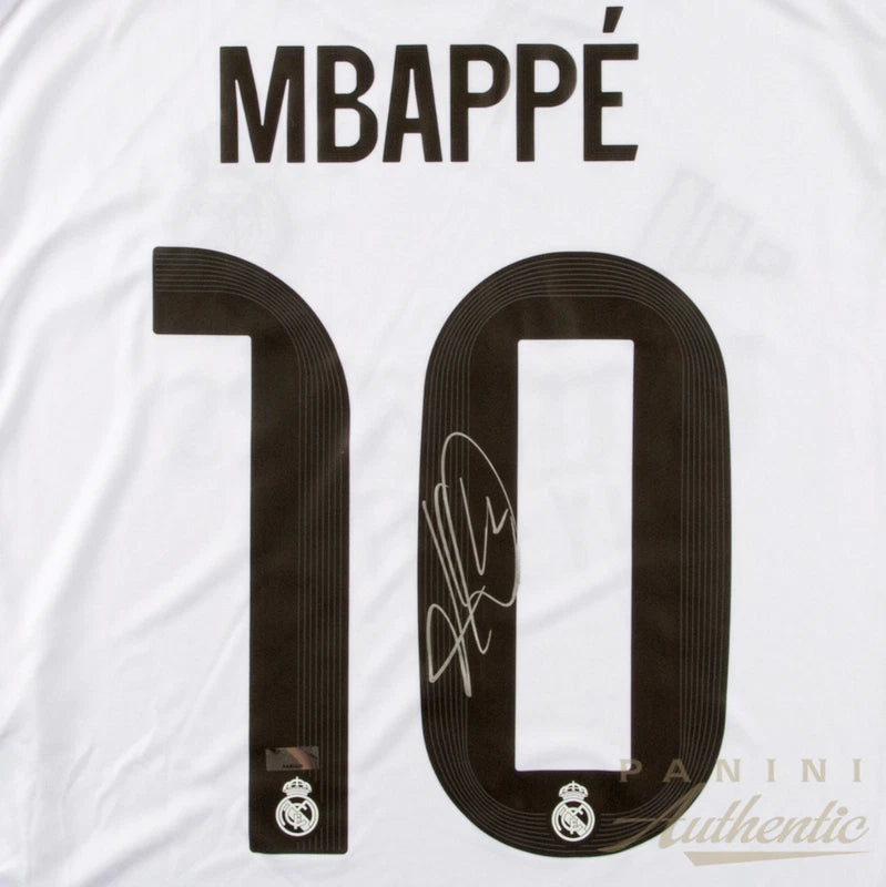 Kylian Mbappe Autographed 2025-26 Real Madrid Nike White Away Replica Jersey Panini