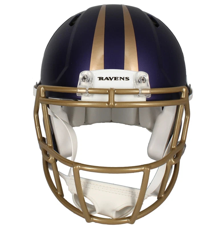 Ed Reed Autographed Baltimore Ravens Purple 2024 Alternate Speed Authentic Helmet Beckett Witnessed