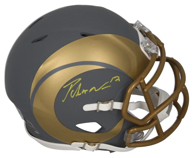 Puka Nacua Autographed Los Angeles Rams Slate Speed Mini Helmet Fanatics