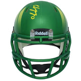 Christian Gonzalez Autographed Oregon Ducks Painted Wings Speed Mini Helmet Beckett Witnessed