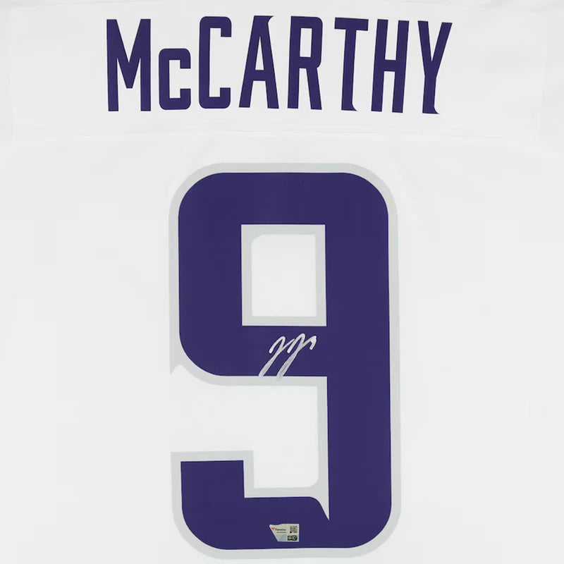 J.J. McCarthy Autographed Minnesota Vikings Nike Alternate White Nike Limited Jersey Fanatics