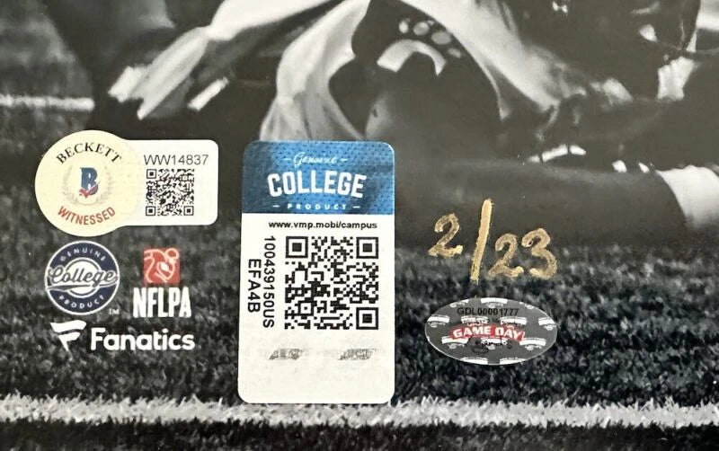 Kyren Williams Autographed/Inscribed "PLAY LIKE A CHAMPION TODAY" Notre Dame Fighting Irish "Diving TD" 11" x 14" Spotlight Photograph LE 14/23 GDL & Beckett Witnessed