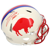 Josh Allen Autographed Buffalo Bills RETRO Speed Authentic Helmet Beckett Witnessed