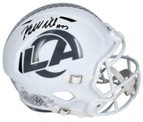 Kyren Williams Autographed Los Angeles Rams 2024 Salute to Service Speed Full Size Helmet Beckett Witnessed