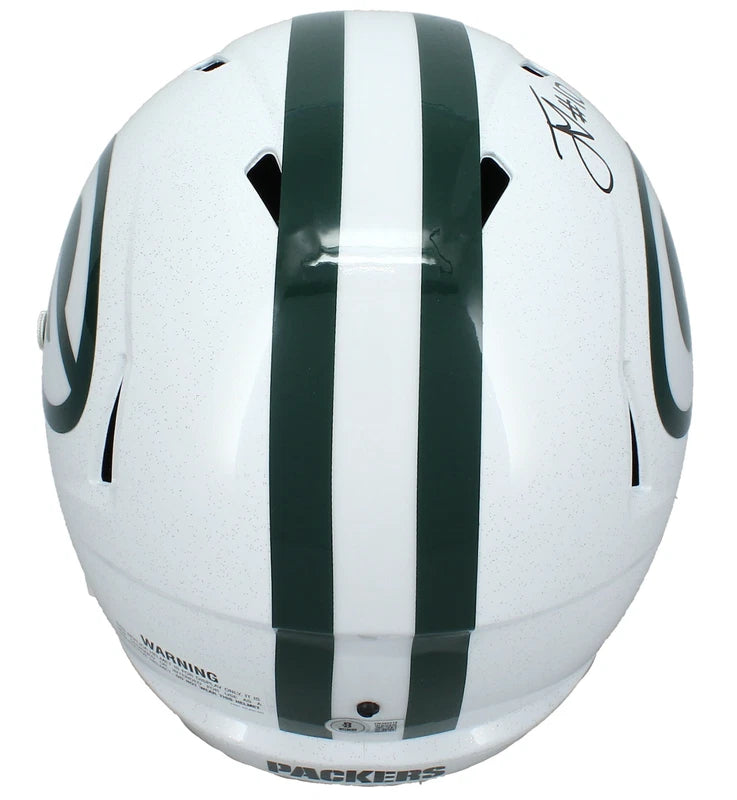 Jordan Love Autographed Green Bay Packers White 2024 Alternate Speed Full Size Helmet Beckett Witnessed