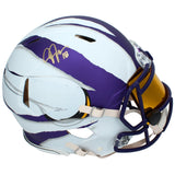 Justin Jefferson Autographed Minnesota Vikings ECC Custom Painted "Ripped" Speed Authentic Helmet Beckett Witnessed