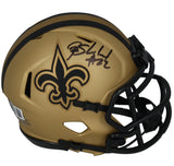 Rashid Shaheed Autographed New Orleans Saints RAVE Speed Mini Helmet Beckett Witnessed