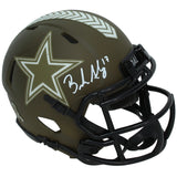 Brandon Aubrey Autographed Dallas Cowboys 2022 Salute to Service Speed Mini Helmet Beckett Witnessed