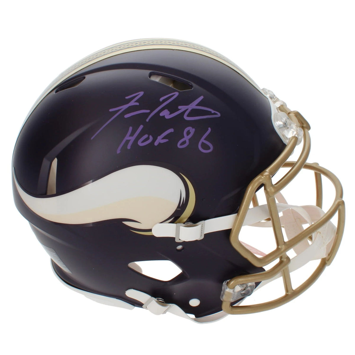 Fran Tarkenton Autographed/Inscribed "HOF 86" Minnesota Vikings Rivalries Speed Authentic Helmet Beckett Witnessed