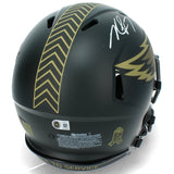 Michael Vick Autographed Philadelphia Eagles 2025 Salute to Service Speed Authentic Helmet Beckett Witnessed