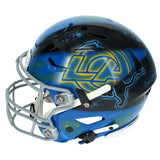 Matthew Stafford Autographed Los Angeles Rams/Detroit Lions Black/Blue Custom Painted RIPPED Speedflex Authentic Helmet Beckett Witnessed
