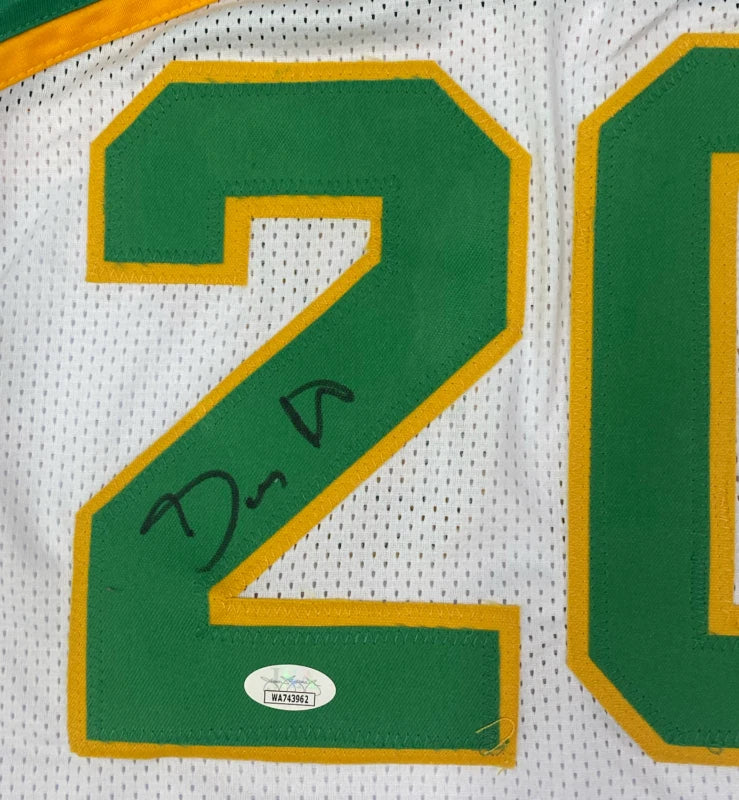 Gary Payton Autographed Green and White #20 Custom Jersey JSA Witnessed