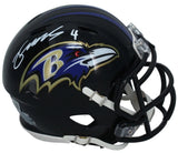 Zay Flowers Autographed Baltimore Ravens Speed Mini Helmet Beckett Witnessed