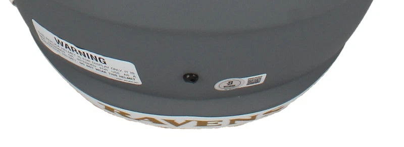 Ed Reed Autographed Baltimore Ravens Slate Speed Full Size Helmet Beckett Witnessed