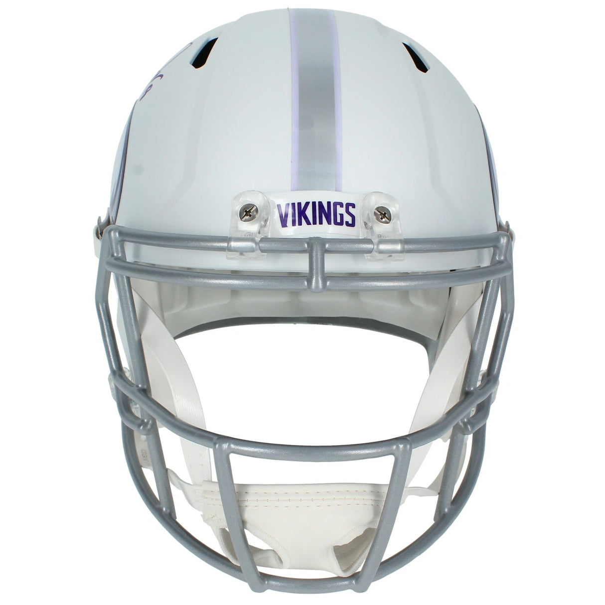 Justin Jefferson Autographed Minnesota Vikings White 2024 Alternate Speed Full Size Helmet Beckett Witnessed