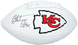 Christian Okoye Autographed Kansas City Cheifs White Panel Football JSA Witnessed